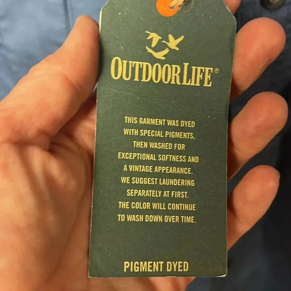 Outdoor life mens blue horizon button up twill shirt  cotton short sleeve casual - Picture 3 of 8